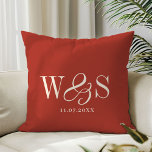 Elegant rustic initial wedding couples throw pillow<br><div class="desc">Elegant rustic initial wedding couple</div>