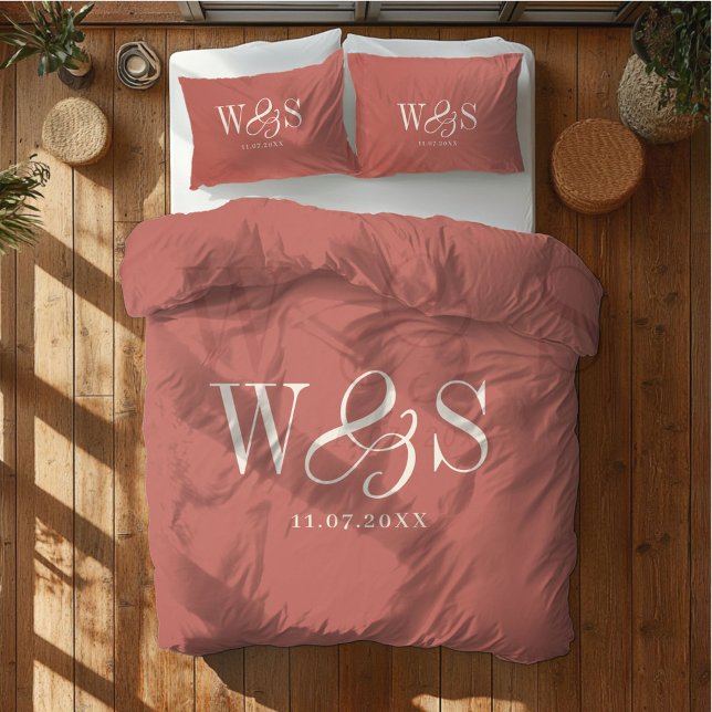 Elegant rustic initial wedding Duvet Cover (Creator Uploaded)