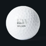 Elegant Rustic Ivory Dusky Grey Green Monogram Golf Balls<br><div class="desc">If you need any further customisation please feel free to message me on yellowfebstudio@gmail.com.</div>