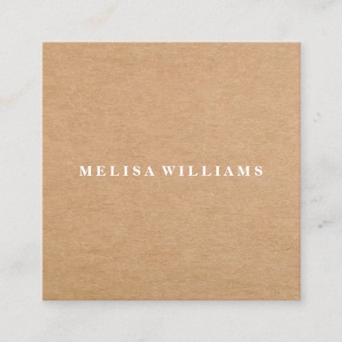 Elegant Rustic Kraft Square Business Card