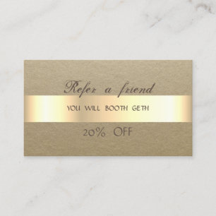 Elegant Rustic Kraft,Stripe  Referral Card