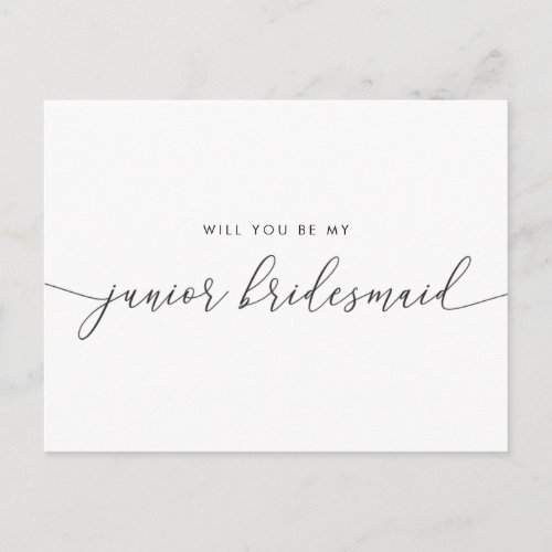 Elegant Rustic Lace Be My Junior Bridesmaid Invitation Postcard