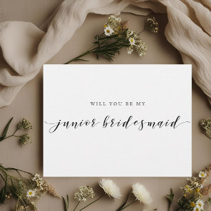 Elegant Rustic Lace Be My Junior Bridesmaid Invitation Postcard