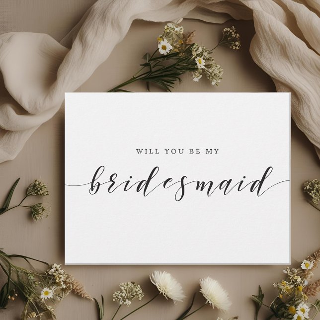 Elegant Rustic Lace Will You Be My Bridesmaid Invitation Postcard (Creator Uploaded)