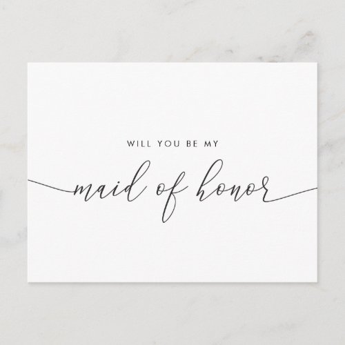 Elegant Rustic Lace Will You Be My Maid of Honor Invitation Postcard