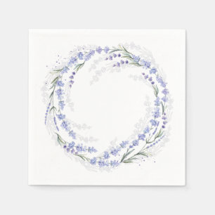 Elegant Rustic Lavender Wreath Paper Napkins