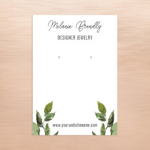 Elegant Rustic Leaves Jewelry Earring Display   Business Card