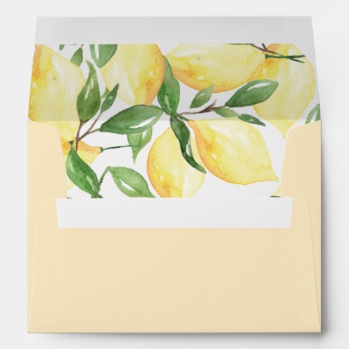 Elegant Rustic Lemons Wedding Envelope