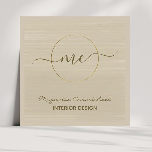 Elegant Rustic Minimalist Earth Tone Square Business Card