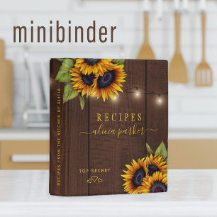 Elegant rustic modern floral gold kitchen recipes mini binder