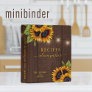 Elegant rustic modern floral gold kitchen recipes mini binder