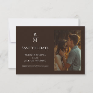 Elegant Rustic Monogram Photo Save the Date