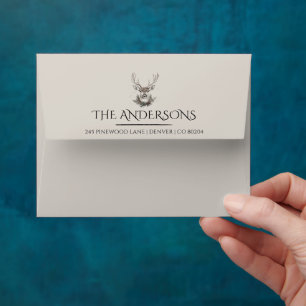 Elegant Rustic Noël Christmas Envelopes - Modern