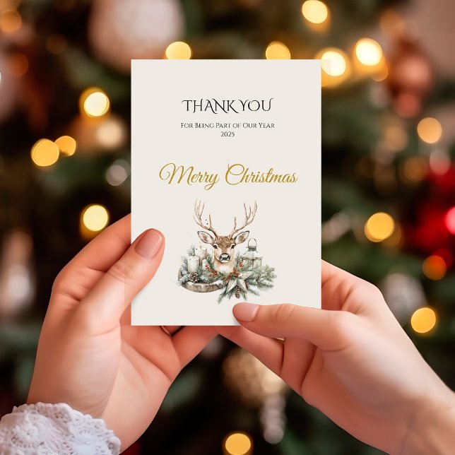 Elegant Rustic Noel Christmas Thank You Card (Creator Uploaded)