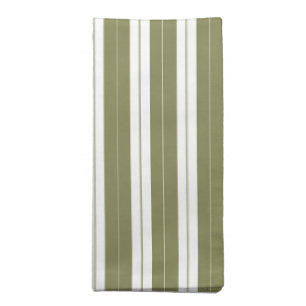 Elegant Rustic Olive Green French Stripes Cloth Napkin