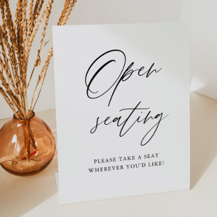 Elegant Rustic Open Seating Sign, Find Your Seat Pedestal Sign