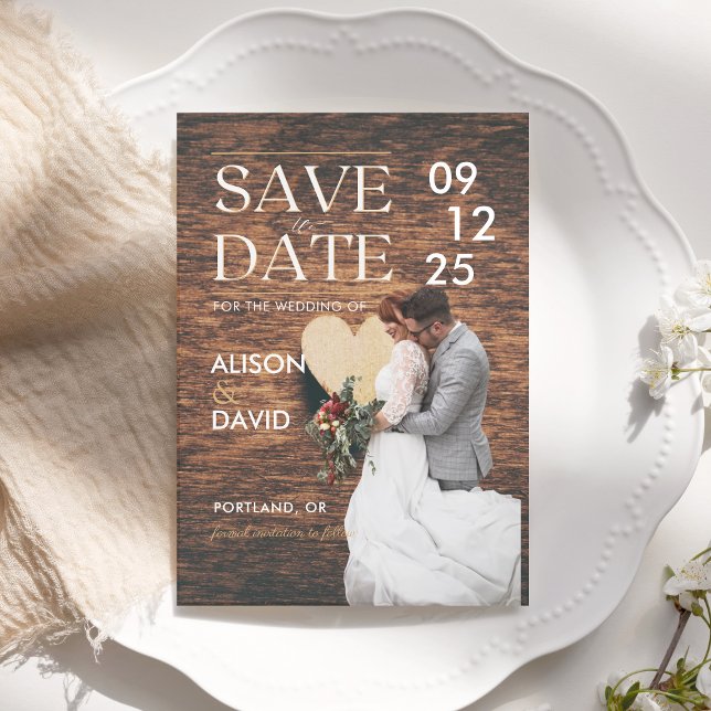 Elegant Rustic Photo Save The Date Wedding  (Creator Uploaded)