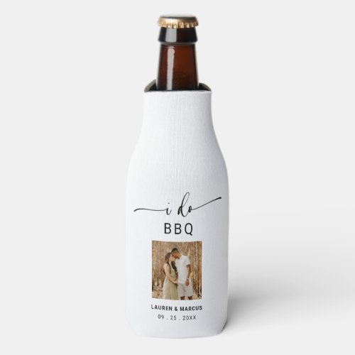 Elegant Rustic Photo Script I Do BBQ  Bottle Cooler