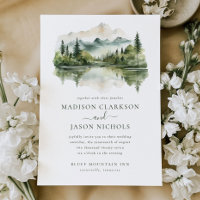 Elegant Rustic Pine Mountain Landscape Wedding