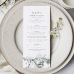 Elegant Rustic Pine Woodland Wedding Menu<br><div class="desc">Enhance your rustic or woodland-themed wedding with our Elegant Rustic Pine Woodland Wedding Menu. Featuring a beautifully illustrated pine branch with pine cones in a rich hunter green, this menu brings the natural beauty of the outdoors to your reception. The elegant design, combined with rustic charm, perfectly complements your woodland...</div>