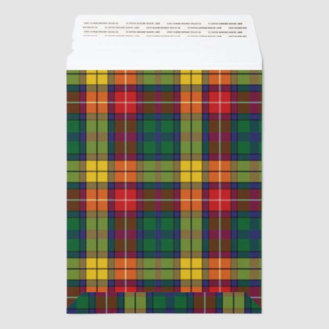 Elegant Rustic Plaid Buchanan Tartan Envelope Mailers (Back)
