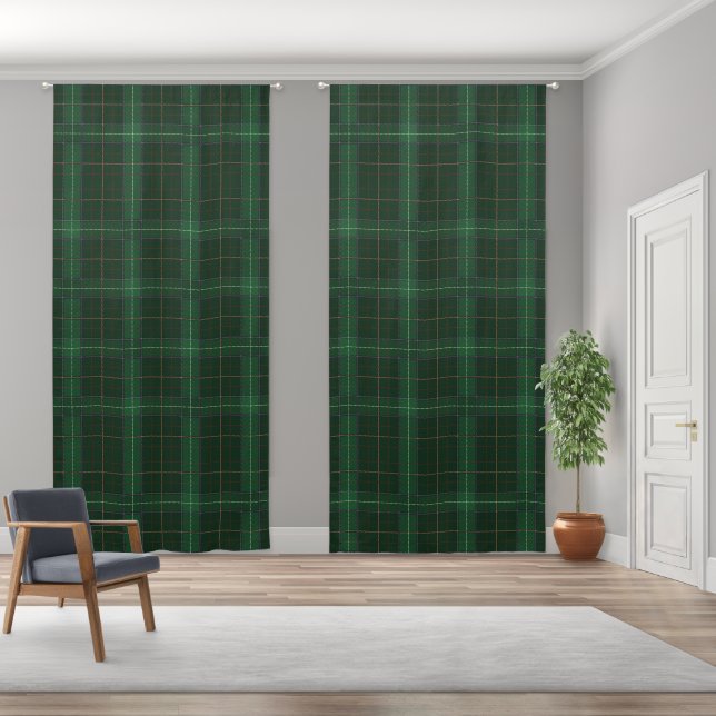 Elegant Rustic Plaid Check Walsh Tartan Blackout Curtains (Wide)