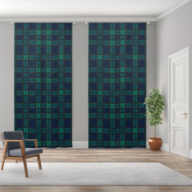 Elegant Rustic Plaid Checkered Tartan Blackout Curtains (Wide)