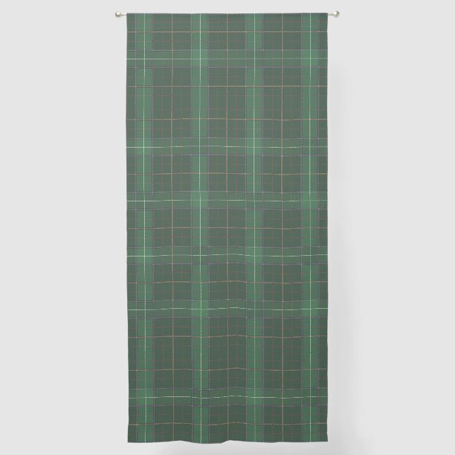 Elegant Rustic Plaid Checkered Walsh Tartan Sheer Curtains (Front)