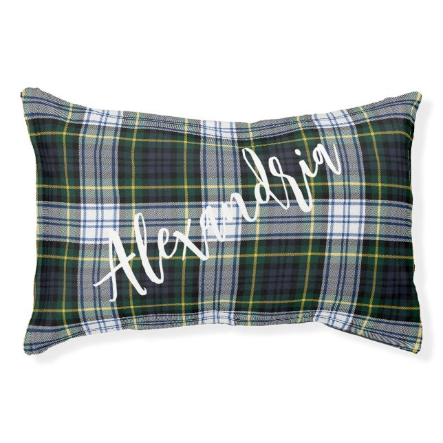 Elegant Rustic Plaid Gordon Tartan Pet Bed (Front)