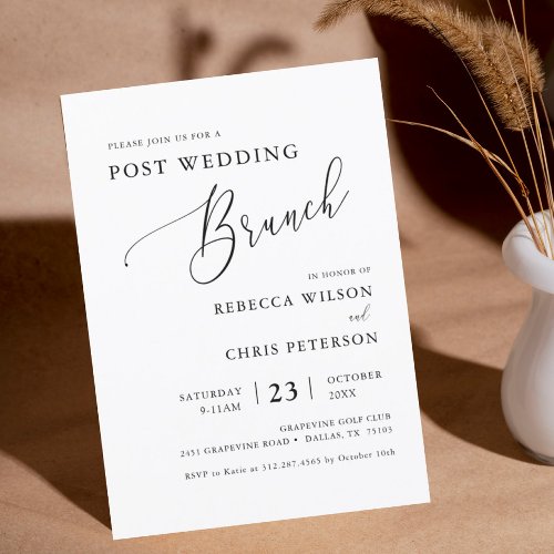 Elegant Rustic Post Wedding Brunch  Invitation