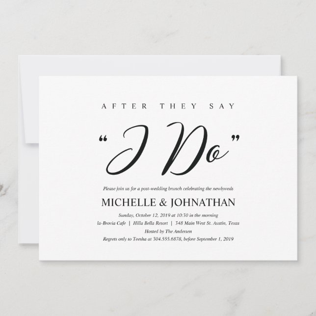 Elegant Rustic Post Wedding Brunch Invitation Card (Front)