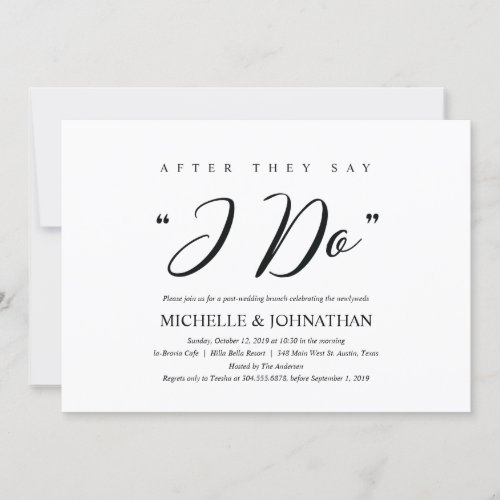 Elegant Rustic Post Wedding Brunch Invitation Card