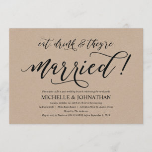 Elegant Rustic Post Wedding Brunch Invitation Card