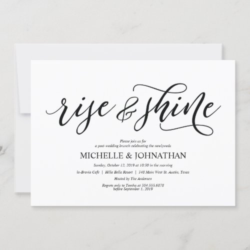 Elegant Rustic Post Wedding Brunch Invitation Card