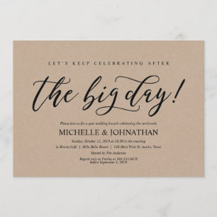 Elegant Rustic Post Wedding Brunch Invitation Card