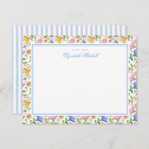 Elegant Rustic Pretty Girly Colourful Flowers Note Card
