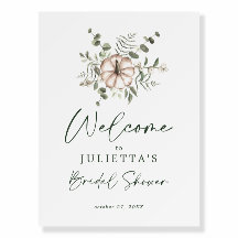 Elegant Rustic Pumpkin Bridal Shower Welcome Sign
