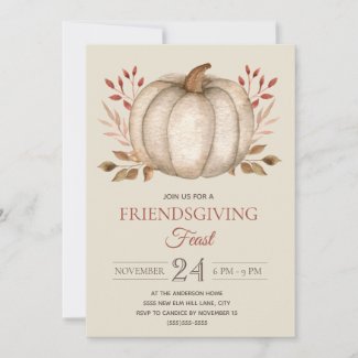 Elegant Rustic Pumpkin Friendsgiving Feast Dinner