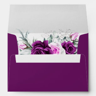Elegant Rustic Purple Blush Geometric Wedding Envelope