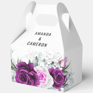 Elegant Rustic Purple Blush Geometric Wedding Favor Boxes