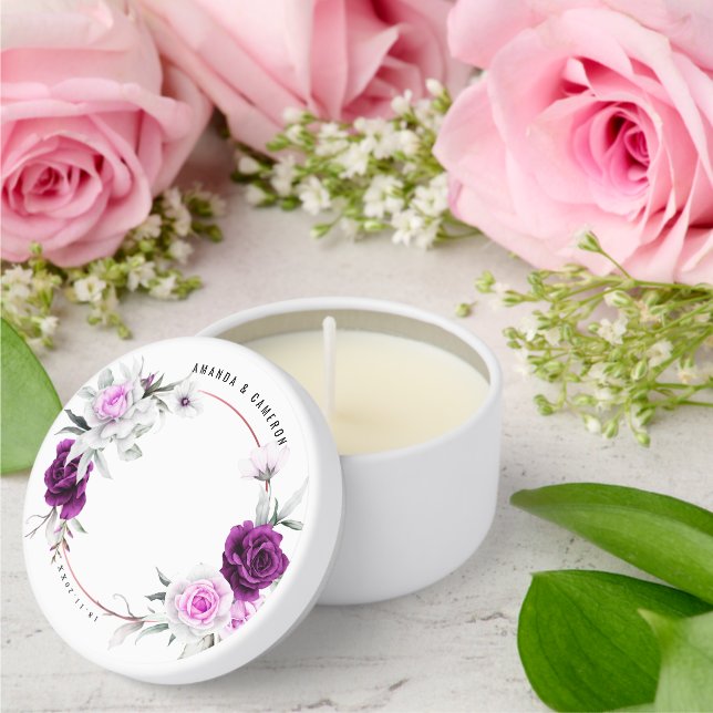 Elegant Rustic Purple Blush Geometric  Wedding  Mini Candle Favors (Insitu (Wedding))