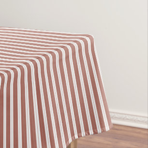 Elegant Rustic Red French Small Stripes  Tablecloth