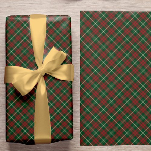 Elegant rustic red green plaid classic Christmas Wrapping Paper