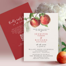 Elegant Rustic Red Peach Fruits Botanical Wedding