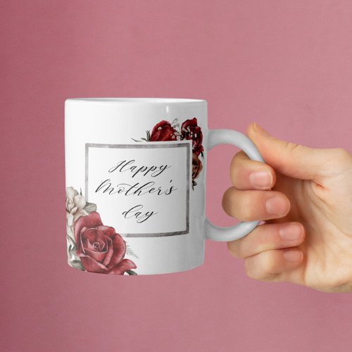 Elegant Rustic Red Roses Happy Mothers Day Coffee Mug
