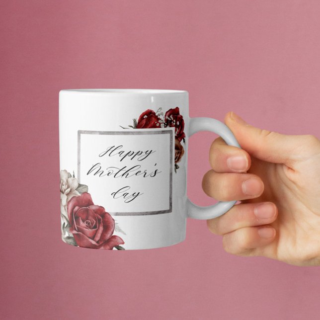 Elegant Rustic Red Roses Happy Mother's Day Coffee Mug (Creator Uploaded)