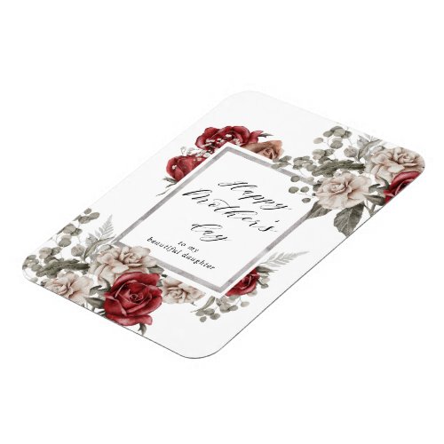 Elegant Rustic Red Roses Mothers Day Magnet