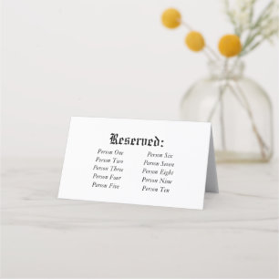 Elegant Rustic Reserved Wedding Table Seating  Place Card