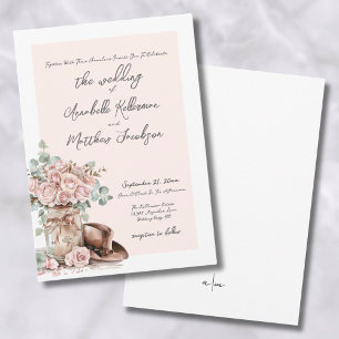 Elegant Rustic Roses Country Western Wedding Invitation