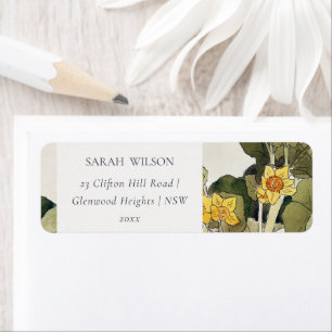Elegant Rustic Rustic Yellow Daffodil Floral Label